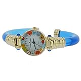 Murano Glass Millefiori Bangle Watch - Navy Blue
