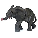 Funshowcase African Jungle Animals Young Elephant Calf Figure Realistic Plastic Figurine Height 2.2-inch
