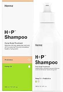 Hermz H+P Antimicrobial Nourishing Scalp Psoriasis Shampoo: Hemp, Probiotics & Salicylic Acid - Deeply Nourishing Treatment of Seborrhoeic Dermatitis and Psoriasis - Therapeutic Shampoo