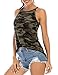 LouKeith Camo Print Sleeveless Tops for Women Halter Racerback Tank Tops Shirts Blouses M