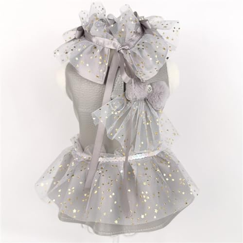 Vestido térmico grosso leve respirável com laço para cães: confortável e à prova de frio, roupa clás