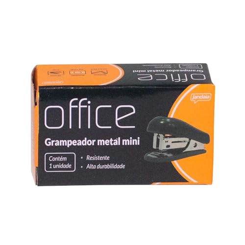 Mini Grampeador de metal 6.5 cm 12 folhas Jandaia Office