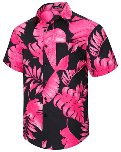 Image of Men's Hawaiian Shirts Short Sleeve Aloha Shirt for Men Casual Button Down Tropical Hawaii Floral Shirt Summer BeachParty