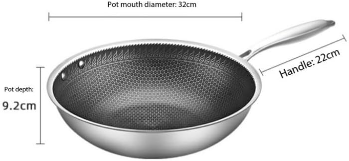Honeycomb Frying Pan Set Thickened Three Layer Steel 304 Stainless Wok
