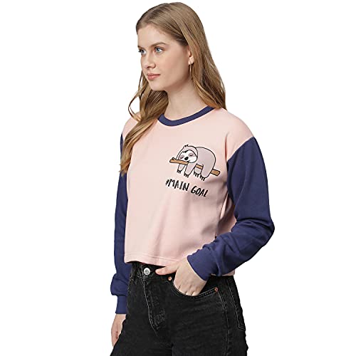 Image of Campus Sutra Cotton Women Crew Neck Sweatshirt
