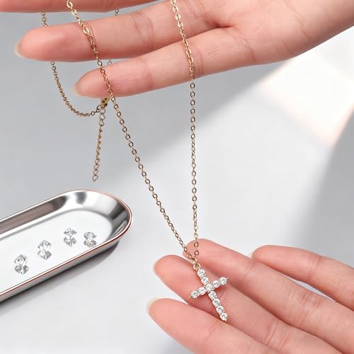 OOTDAY Cross Necklace for Women, 18K Gold Plated Cross Necklace, Dainty Cross Neckalces Non Tarnish, Trendy Simple Diamond Gold Cross Necklaces Faith Charm Jewelry Gifts for Women by OOTDAY - Image 6