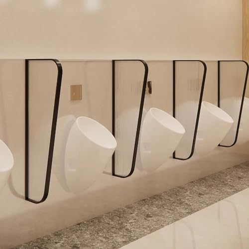 Urinal Screen Toilet Partition, Wall-Mounted Men's Urinal Privacy Screen Hotel Bathroom Partition, Toilet Protection, Sools/Shopping Malls Urinal Partition (Color : Black, Size : 4
