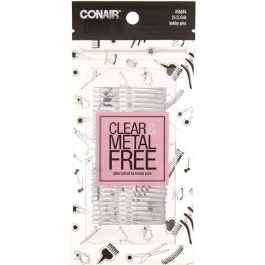Conair Clear And Metal Free Bobby Pins, Clear, 25 Ct #TOP5