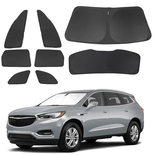 8PCS Windshield Sun Shade Custom Fit for 2018-2024 Buick Enclave Accessories Foldable Sunshade Side...