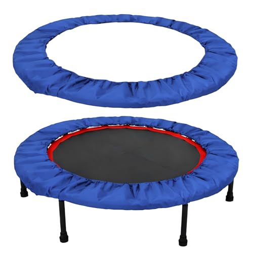 Klmnop Mini Trampoline Spring Cover, 36 Inch Small Trampoline Replacement Pad, Thickened 600D Oxford Cloth Easy to Installation Fit Indoor Trampoline(Only Cover, Blue)