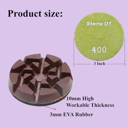 Diamond Polishing Pucks for Floor Grinding Machine, 3 Inch Resin Bond Discs for Concrete, Terrazzo, Marble, Granite, 200#, 9PCS by StoneDT - Image 5