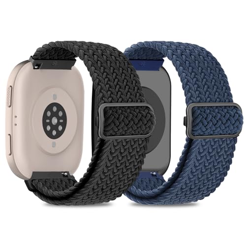 RenSheng 2 sztuki bransoletek kompatybilnych z Amazfit Bip 6 / Bip 5, 22 mm, kompatybilne z Amazfit Bip 5/Bip 6, elastyczny pasek zamienny, amazfit bip 6/5 / Redmi Watch 5 Active/5 Lite