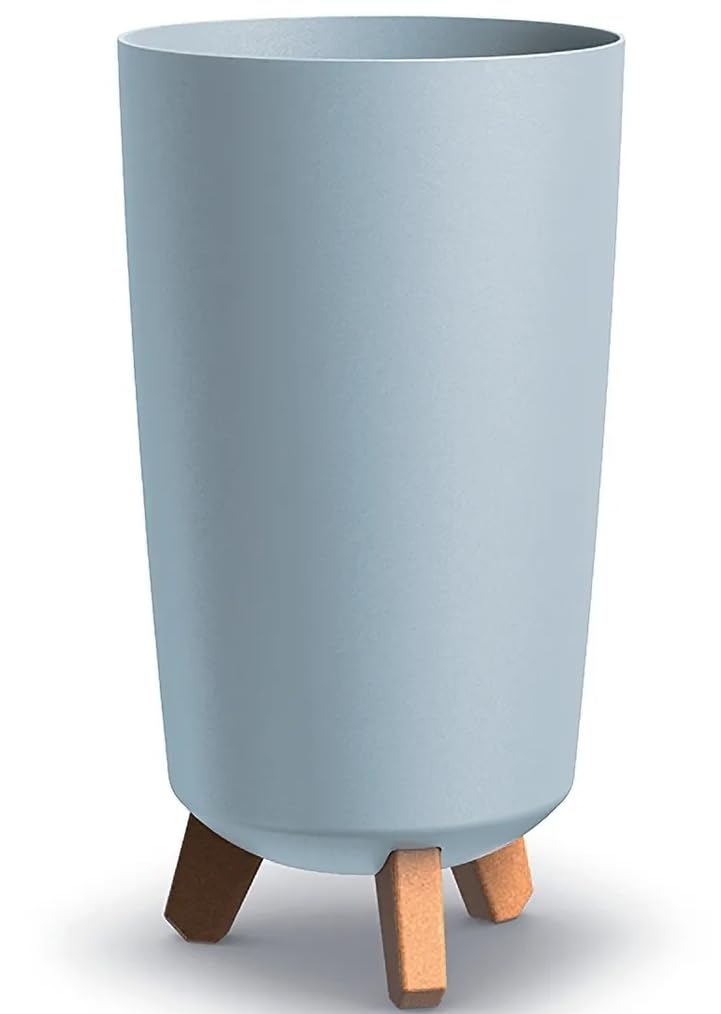 B2C Round Gracia Style Planter With Legs Tall Plant Pot Indoor Outdoor Garden Decor (Light grey)