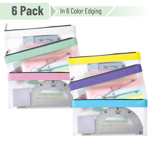 Image of Mr. Pen- Clear Pencil Pouch, 8.50 inchx4.25 inch, 6 Pack, Durable TPU Material | Medium Water-Resistant Pencil Bags with Smooth Zipper, Multipurpose Clear Pouch for Stationery, School, Office