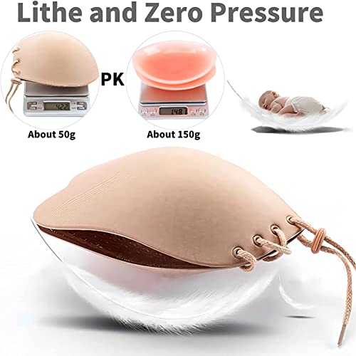 Agfiuytnl Adhesive Bra Strapless Sticky Bras 2 Pairs,Push Up Sticky Lifting Bra For Women Invisible Magic Bra With Nipple Covers Black/Beige #TOP3
