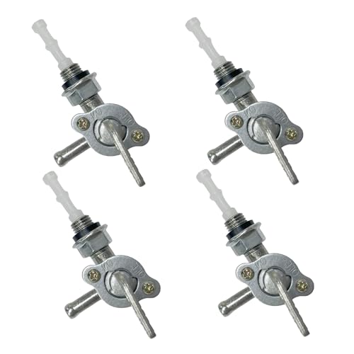4 Stück Benzinhahn, Kraftstoffschalter Mit 8mm Anschluss, Ventilpumpe Petcock Öltankhahn Petcock Ventil M10 X 1,25, Benzinhahn Universal Benzinhahn Stromerzeuger Schalter Benzinhahn Für Generator