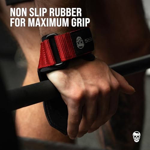 Image of Gymreapers Weight Lifting Grips (Pair) for Heavy Powerlifting, Deadlifts, Rows, Pull Ups, with Neoprene Padded Wrist Wraps Support and Strong Rubber Gloves or Straps for Bodybuilding