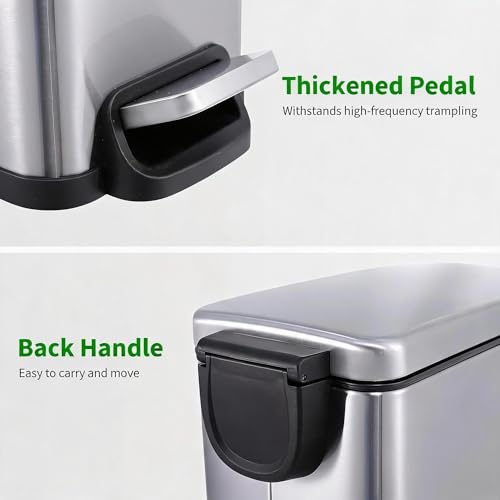 Caneca de basura IDEALHOUSE acero inoxidable 10L con pedal miniatura 5
