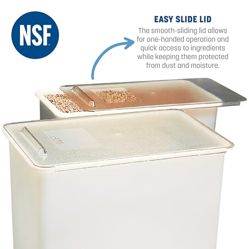 Image of Carlisle FoodService Products BIN3602 Portable Ingredient / Food-Storage Bin with Sliding Lid, 36 Gallon, White