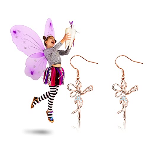 PLITI Tooth Fairy Earrings Fairy Wings Birthstone Jewelry For Daughter Niece birthday Gift Dental Assistant Gift4