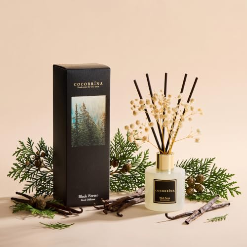 Image of COCORRINA Reed Diffuser - Black Forest 3.38 fl oz Reed Diffuser for Bedroom Bathroom Home Decor