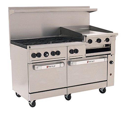 Wolf C60SS-6B24GB 60" Challenger XL Restaurant Gas Range w/ 24" Griddle & Broiler