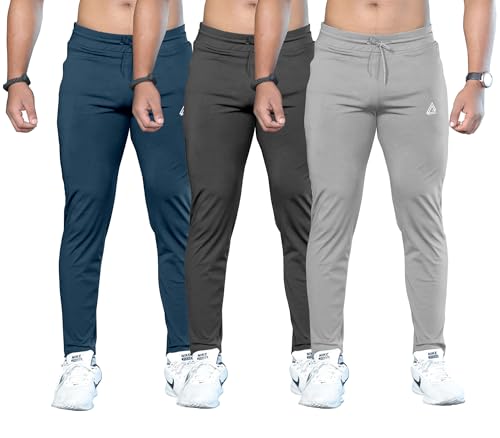 Image of FTX Men Solid Regular Fit Polyester Track Pant (Pack of 3)