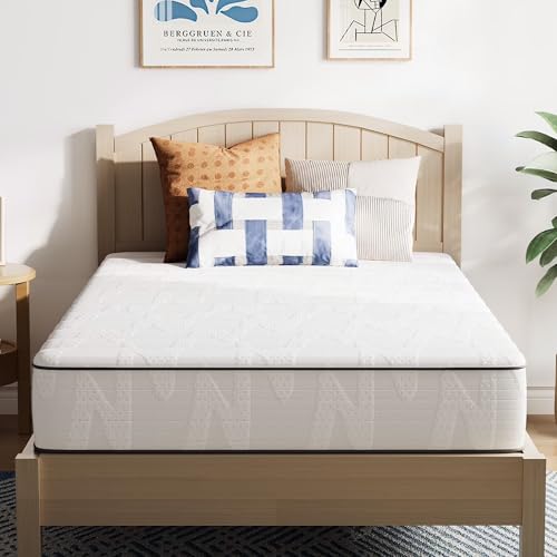 Image of Novilla 8 Inch Queen Size Mattress in a Box, Hypoallergenic & Back Pain Relief, Hybrid Queen Mattresses with Smarts Coils, Fiberglass Free CertiPUR-US Certified Colchones No Box Spring Needed