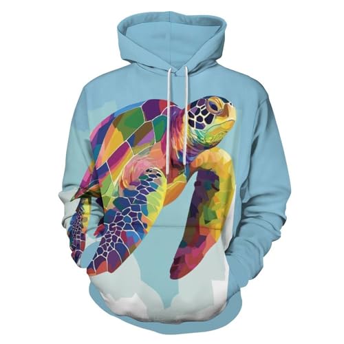 Pull décontracté tortue marine sweat à capuche idéal pour vos sorties et week-ends cocooning