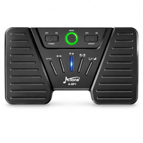 AITONE Bluetooth Page Turner Pedal for iPad, Rechargeable Foot Pedal, A-SP1