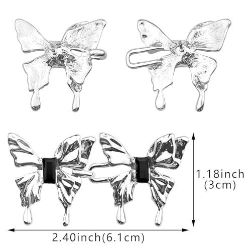 Image of 2 Sets Jeans Tightening Clips, Jeans Adjustable Pins for Women, Alloy Butterfly Adjustable Jeans Button Pins for Loose Pants and