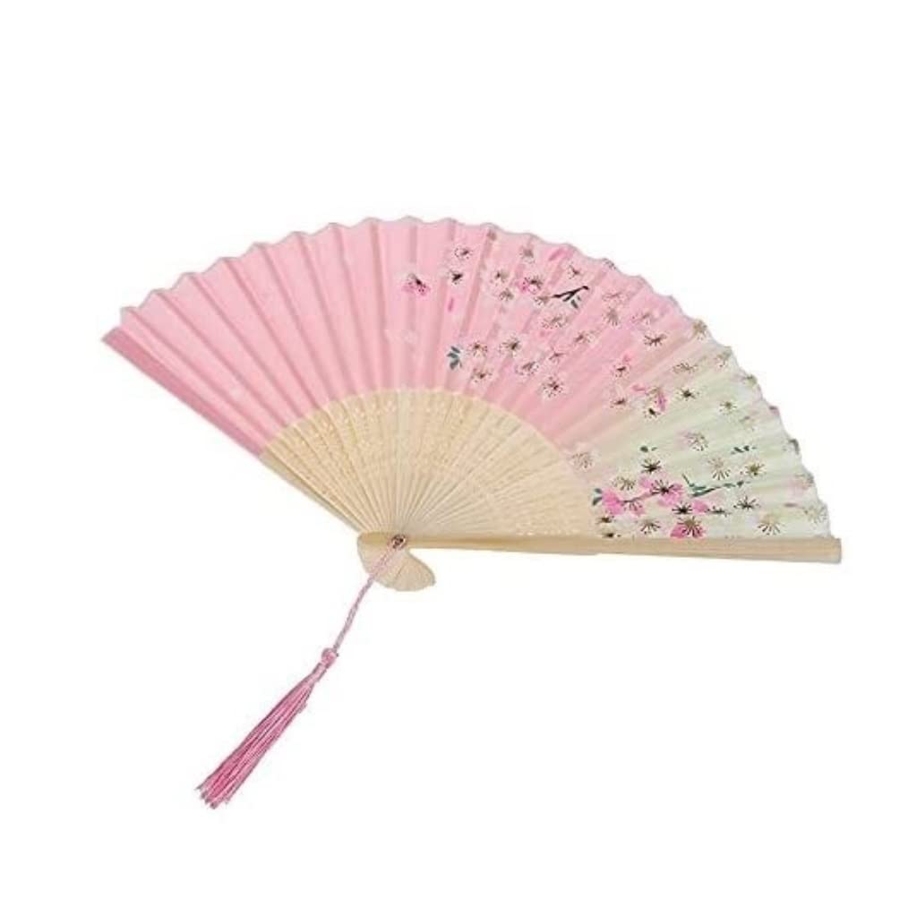 DANNMPX Display Fans Vintage Bamboo Folding Hand Held Flower Fan Chinese Dance Party Solid For Fans Personalized Hand Held