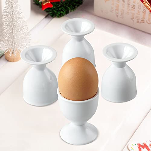 Cinf EGG-WHITE-4 Ceramic Egg Cup Gift Set Of 4 Porcelain Holder Breakfast Boiled Cooking Easy To Clean Childhood Memories Kitchen thumb #5