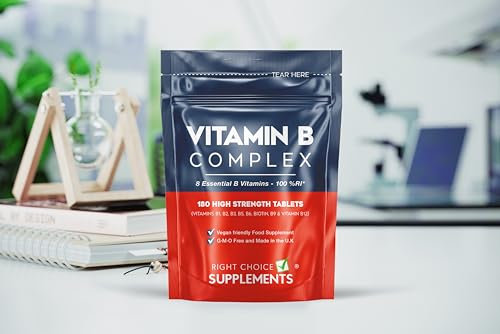 Vitamin B Complex 180 Tablets (6 Month Supply) - Contains All Eight B Vitamins in 1 Tablet, Vitamins B1, B2, B3, B5, B6, B12, Biotin & Folic Acid - Image 3
