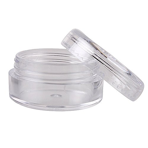 TININNA 25/50/100/200 Pcs 5ML Clear Empty Plastic Cosmetic Containers Pot Jars With Lids 200 Pcs