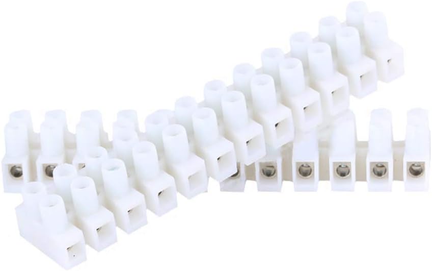 Oyanor 2Pcs Dual Row Terminal Barrier Block Strip Connector for Jointing Cables 15 amp