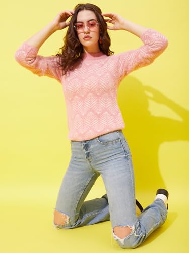 Image of Modeve Round Neck Casual Women Sweater||Winterwear|| Pink