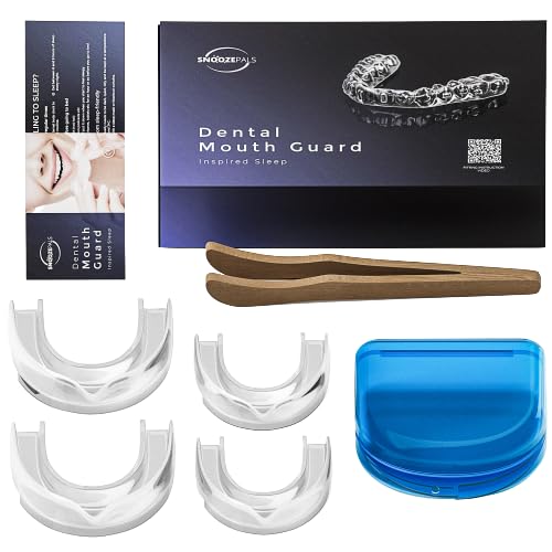 GG2 - Snooze Pals® Professional Mouth Guard for Teeth Grinding. 4 Pack UK Designed Gum Shield/Bruxism Mouth Guard for Sleeping. The Best Grinding Teeth Night Guard/Gum Shield for Grinding Teeth
