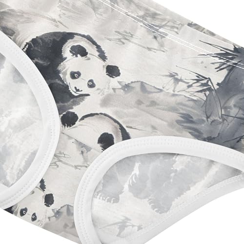 Cotton Toddlers Underwear Floral Pandas Bamboo Black White Cute Panties Girl Funny Briefs Undies Kids 2t4