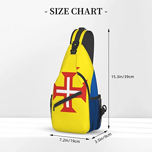 Mochila cruzada unisex negra fashion para senderismo miniatura 4
