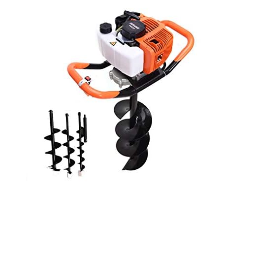 Post Hole Auger Gas Powered, Fence Earth Auger,Gas Powered Post Hole Digger Earth Auger 52cc Powered Engine +4" 6" 8" Bit+12" Extension Bar