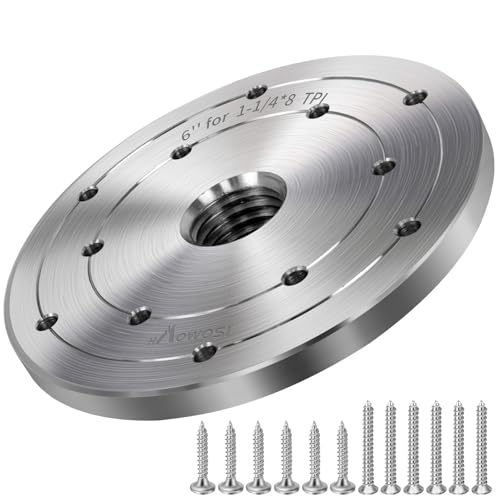 HAowosi 6" Steel Wood Lathe Faceplate,Faceplate for Wood Lathe,Lathe Face Plate Fit for 1-1/4" x 8TPI Spindle with Screwchuck by HAowosi - Used condition - US$27.06