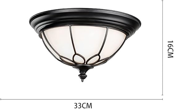 Ceiling Lighting Fixture Retro Industrial Round Flush Mount Ceiling Lamps with Glass Shade for Hallway, Entryway, Passway, Dining Room, Bedroom, Balcony Living Room 1-Light