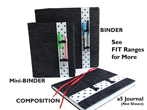 Planner Binder Band with 2 Pen Holder in SOLID COLORS, 4 Sizes for Binder, Composition, Mini Binder, a5 Journal, YOU Choose Pen Loop Size on Planner Band