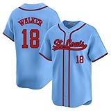 Custom Mens/Women/Youth ST. Louis Light Blue Jordan Walker Baseball Stitched T-Shirt for Sports Fan