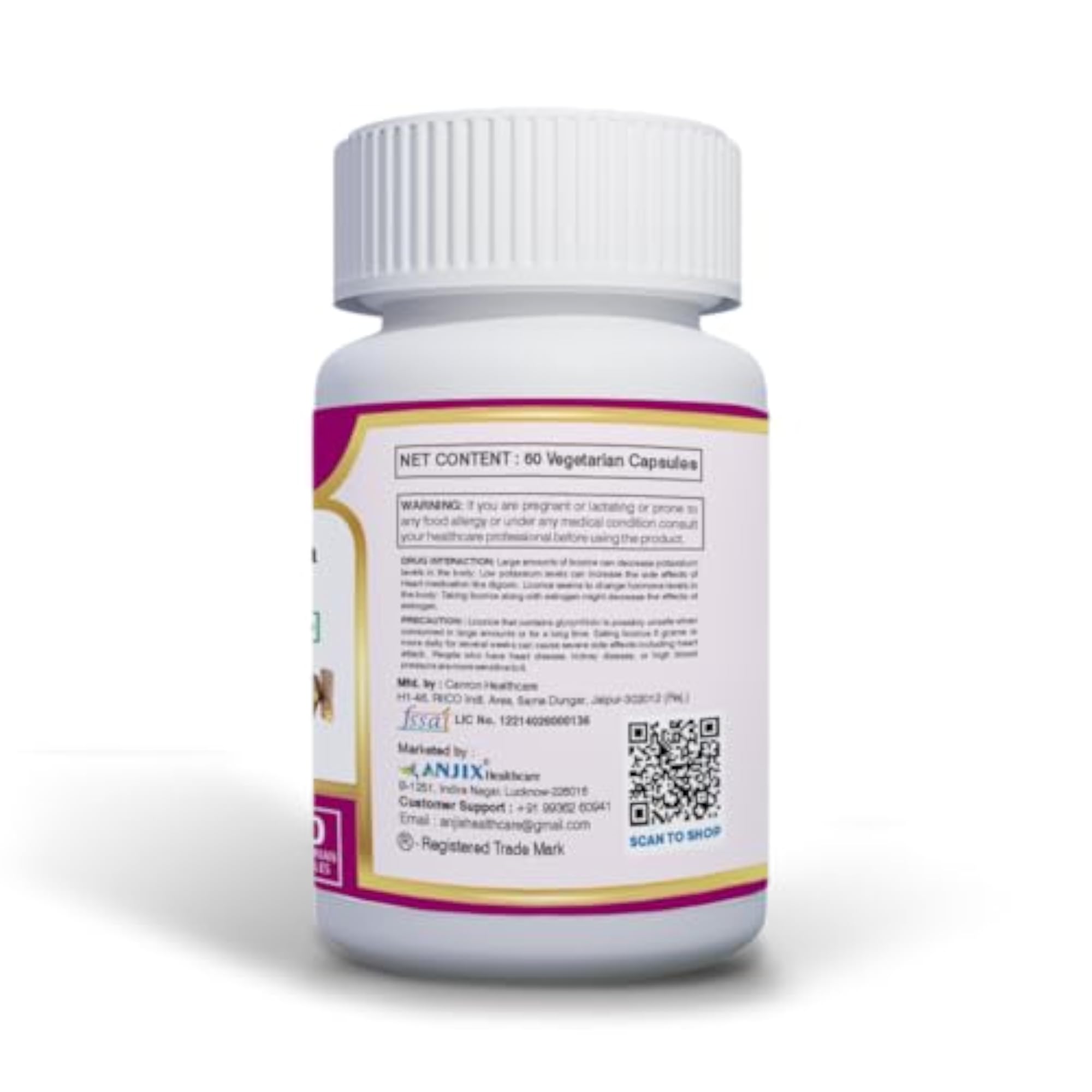 ANJIX Glycyrhiza Glabra Extract, Herbal Supplement