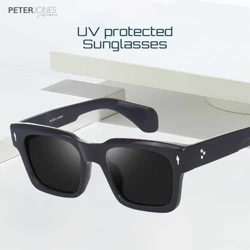 Image of Peter Jones I Zero Power Blue Cut Computer Glasses I Retro Square Shape I Gaming Glasses I UV Protected & Blocks Harmful Rays I Men & Women I Large Square 3804