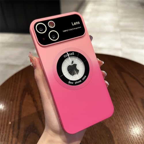 Étui de grande fenêtre pour iPhone 14 Pro coque rose rouge avec chargement magnétique ENILSA