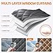 Window Thermal Heat Blocker, 3-Layer Heavy Oxford Cotton Draft-Proof, Self-Adhesive Tool-Free, Blocks Cold for Living Room/Balcony Windows (Black 135x170cm)