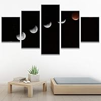SIGNWIN 5 Panel Canvas Wall Art Astronomy & Space Contemporary Cosmic Dramatic Green Group Photography Realism Ultra for Home Decorations Ready to Hang - 60